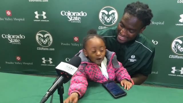 CSU football player SteveO Michel's daughter steals press conference смотреть онлайн