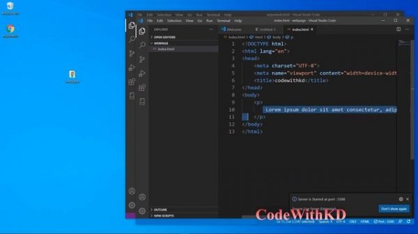visual studio code live server open a folder or workspace