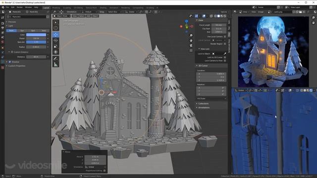 Урок 9. Практика в программе Blender. Настройка света и материалов для модели замка смотреть онлайн
