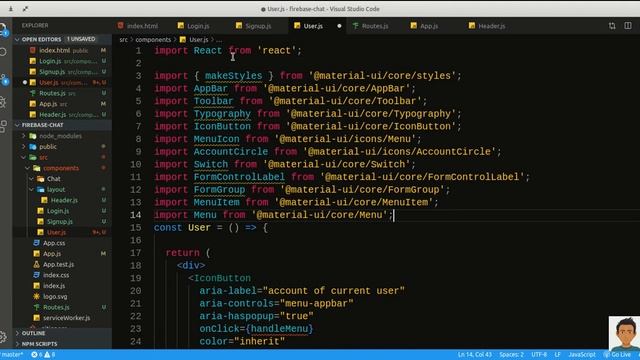Aplicación de chat con ReactJS + Material UI + firebase - parte 1 смотреть онлайн