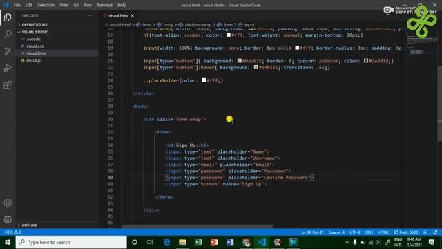 tutorial 04 ||how to create sign up form by html and css in visual studio code ||visual studio code смотреть онлайн