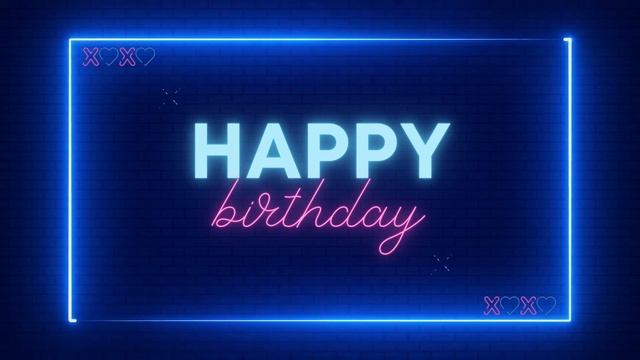 2 Hour Neon Happy Birthday Light Background Video in Pink and Blue смотреть онлайн