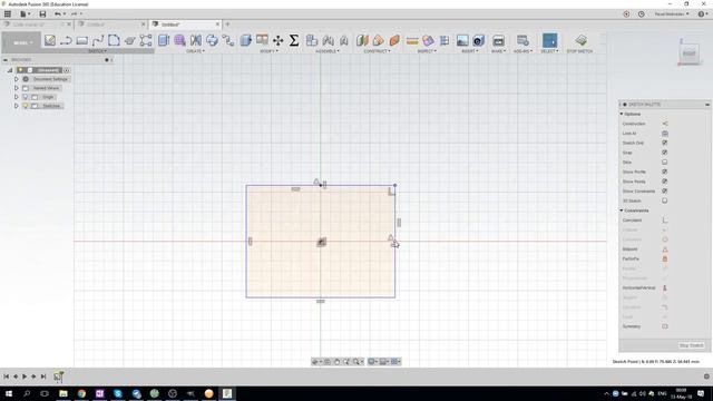 Как центрировать элемент эскиза #Fusion360