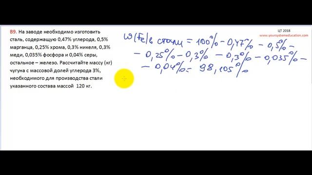 Задачи по химии. Сплавы. В9 ЦТ 2018 смотреть онлайн