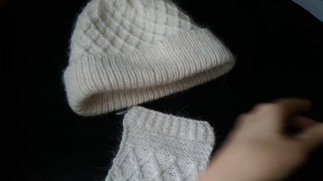 ⛄Шапка ромбами с обвитием из Пуха Норки. Шикарная! Но не для слабонервных....