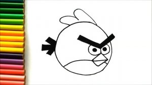 Angry Birds  Как нарисовать красную злую птичку