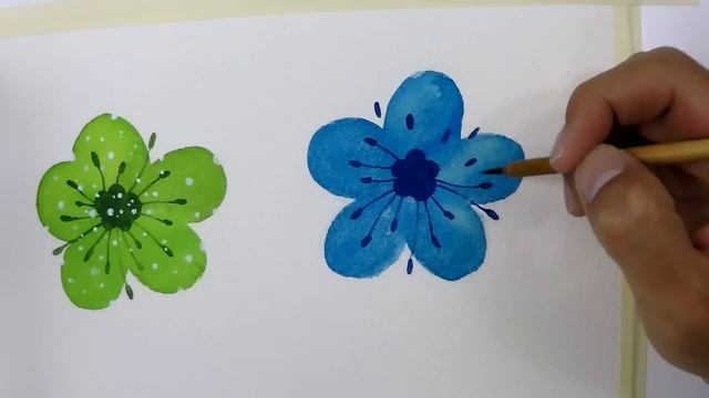 How to paint a flower for beginners - Level 1 смотреть онлайн