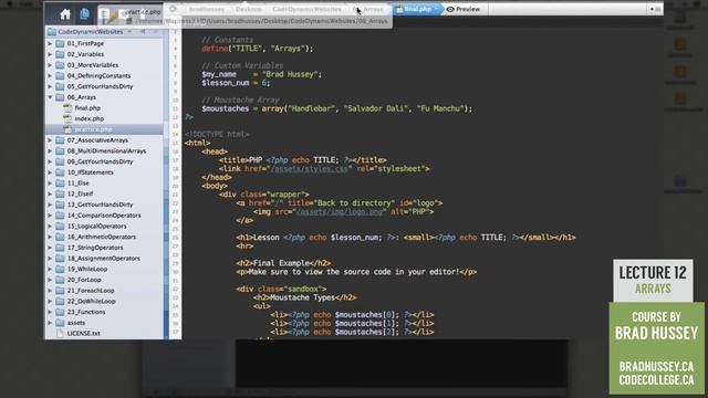Arrays [#12] Code Dynamic Websites with PHP смотреть онлайн