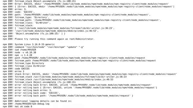Ubuntu: Can't update npm version EACCES --＞ npm update -g смотреть онлайн