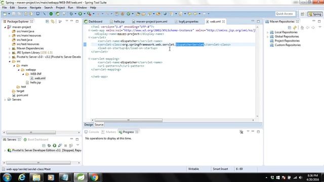 Configuring Spring MVC's Dispatcher Servlet And Setting Maven Dependencies For War File смотреть онлайн