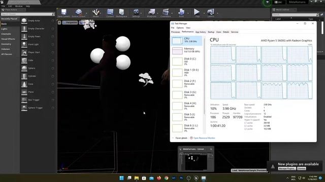 AMD Ryzen 5 5600G + VEGA 7, RAM 16 GB, Windows 11, Unreal Engine MetaHuman Benchmark смотреть онлайн