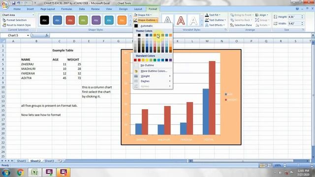 Format a Chart and Legend in Excel 2007(1) смотреть онлайн