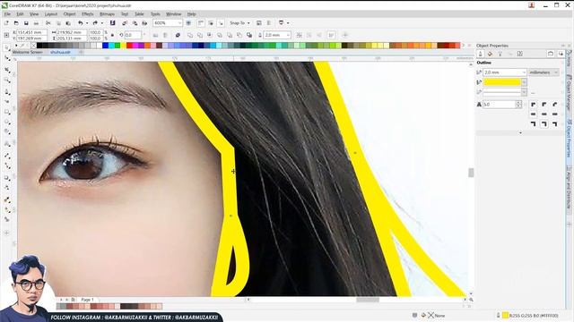 Tutorial Cara Membuat Vector Simple || How To Make a Simple Vector || CorelDraw X7. #1 Lineart смотреть онлайн