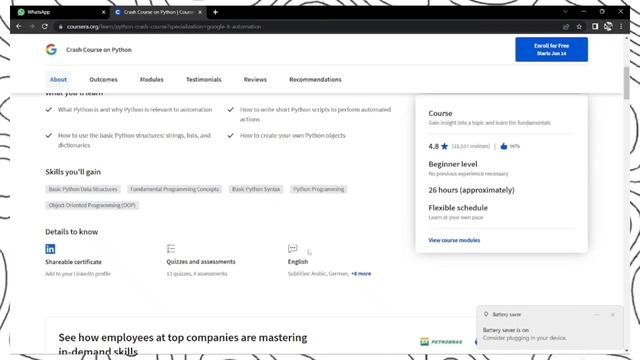 Python Course With Google Certificate Google Launched FREE Python Course?+FREEGoogleCertificate смотреть онлайн