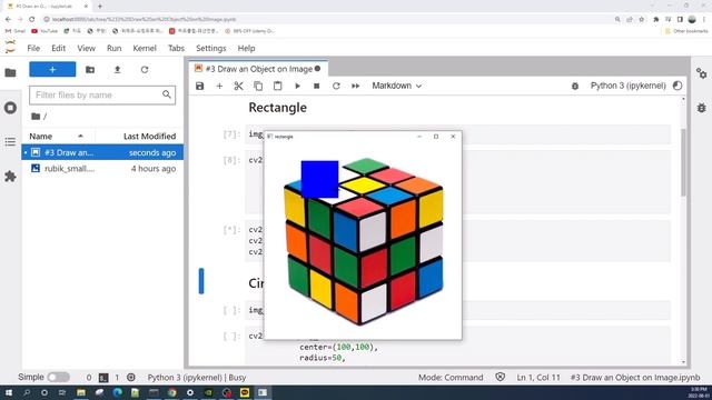 Draw a Rectangle, Circle and Line on Image using OpenCV in Python смотреть онлайн