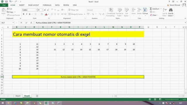 How to make automatic number in ms excel 2013 on win 8.1 -- membuat nomor otomatis смотреть онлайн