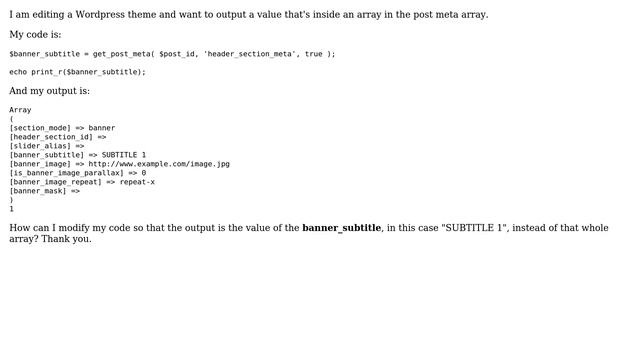 Wordpress: Get a value inside a get_post_meta Array смотреть онлайн
