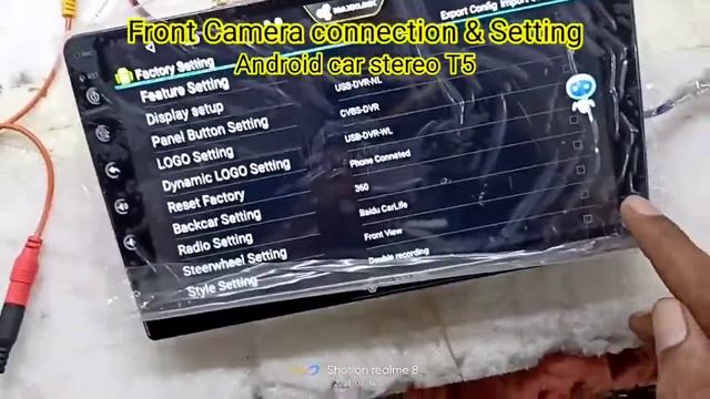 Front Camera Installation, Connection & Setting Of Android Car Stereo T5 - [Step By Step]