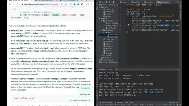 (Django 3) Part 4 Writing your first Django app смотреть онлайн