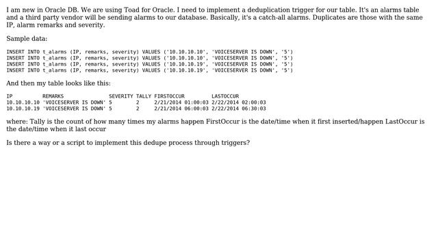 Databases: Implement a deduplication trigger in Oracle смотреть онлайн