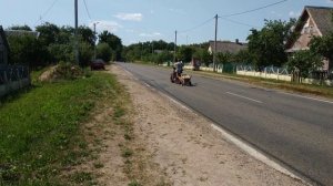 Электроскутер с самодельным прицепом.