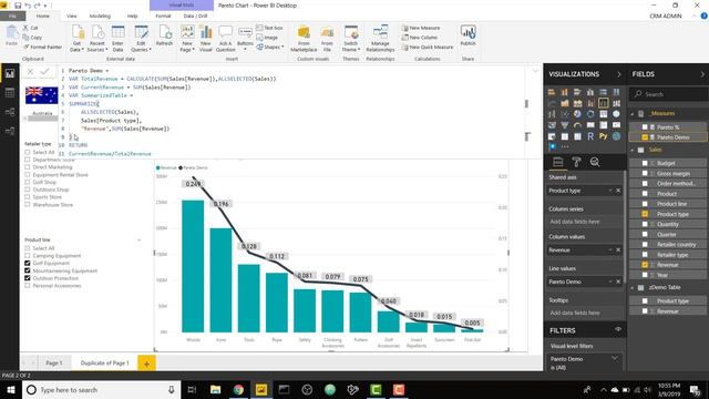 Creating a Pareto Chart Using DAX and Native Visuals in Power BI смотреть онлайн