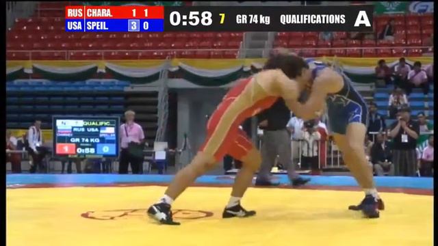 Islam Charaev (RUS) - Speiller (USA), 74 kg, junior world championship 2012 смотреть онлайн