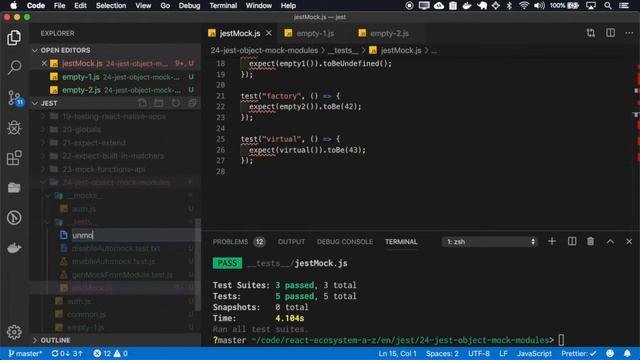 Jest - API - Jest Object - Mock Objects смотреть онлайн