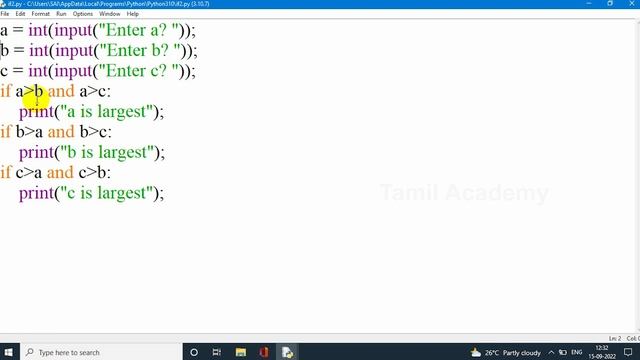 Learn Python - Part 6 | Control Statements in Python Tamil | தமிழ் அகாடமி смотреть онлайн