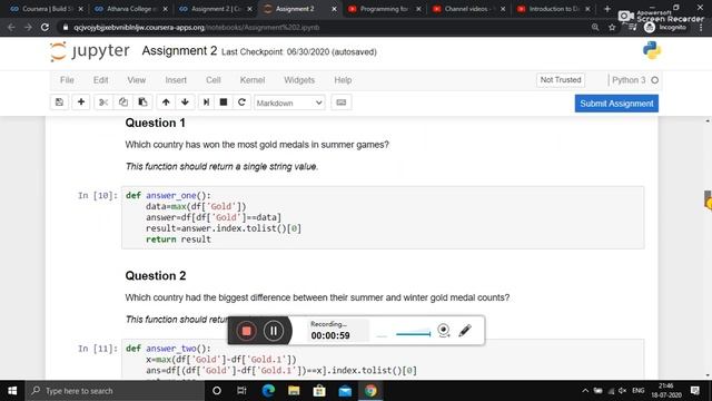 Introduction to Data Science in Python || Week 2 Assignment 2 || Programming Assignment || Coursera смотреть онлайн