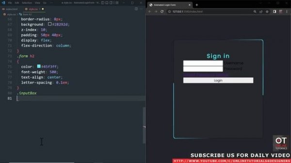 Animated Login Form with Source Code | Login Page using Html CSS