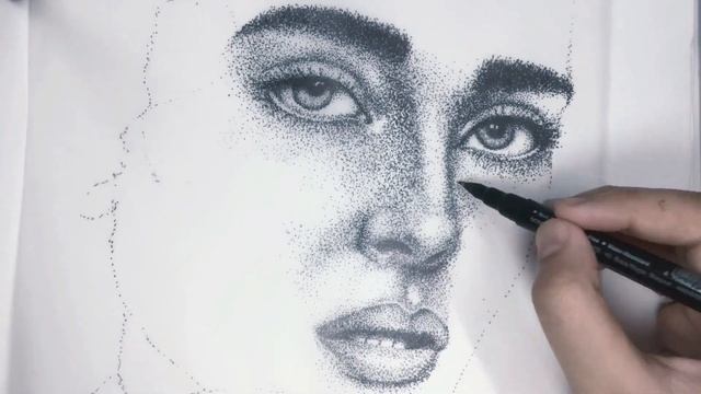 FEMALE STIPPLING SKETCH | TUTORIAL | FACE ART смотреть онлайн