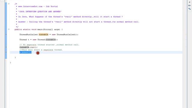 In Java, What happens if the thread's run called directly смотреть онлайн