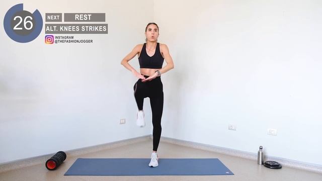 20 MIN FAT BURNING HIIT WORKOUT AT HOME // no equipment | The Fashion Jogger смотреть онлайн