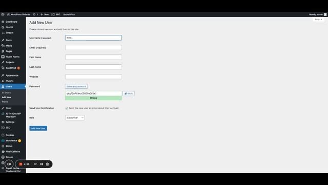 Create a new WordPress User Administrator смотреть онлайн