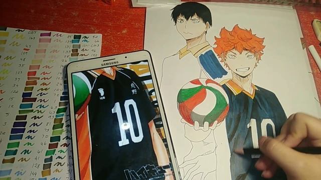 Kageyama Tobio and Hinata Shoyo (Haikyuu!!) | time-lapse drawing смотреть онлайн