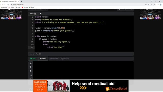 Python Number Guess Game смотреть онлайн