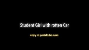 Car Cranking Girl - Pedal Pumping High Heels- Skoda 120
