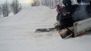 Погрузка и выгрузка снегохода в прицеп ЭКСПЕДИЦИЯ УНИВЕРСАЛ 111320