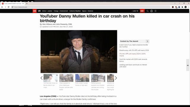 YouTuber Danny Mullen Dead in Car Crash смотреть онлайн
