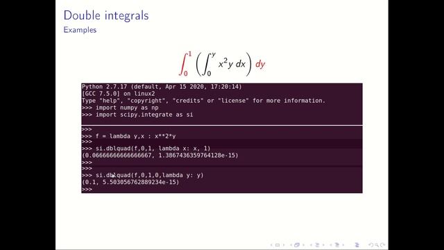 3c Numerical integration using scipy - multiple integrals смотреть онлайн