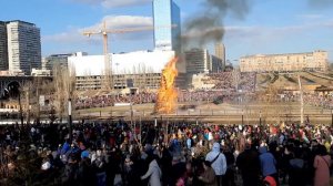 Сжигание чучела Масленницы в Волгограде 2020.03.01