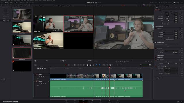 How to use sound from just one camera in DaVinci Resolve Multicam смотреть онлайн