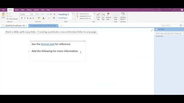 How to create automatic cross reference links in OneNote | OneNote shortcuts | Links in Onenote смотреть онлайн