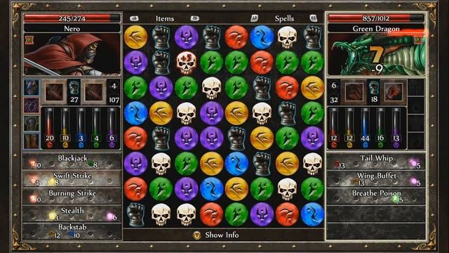 Puzzle Quest 2 [HD] Playthrough part 61 (Green Dragon Defeated!) смотреть онлайн
