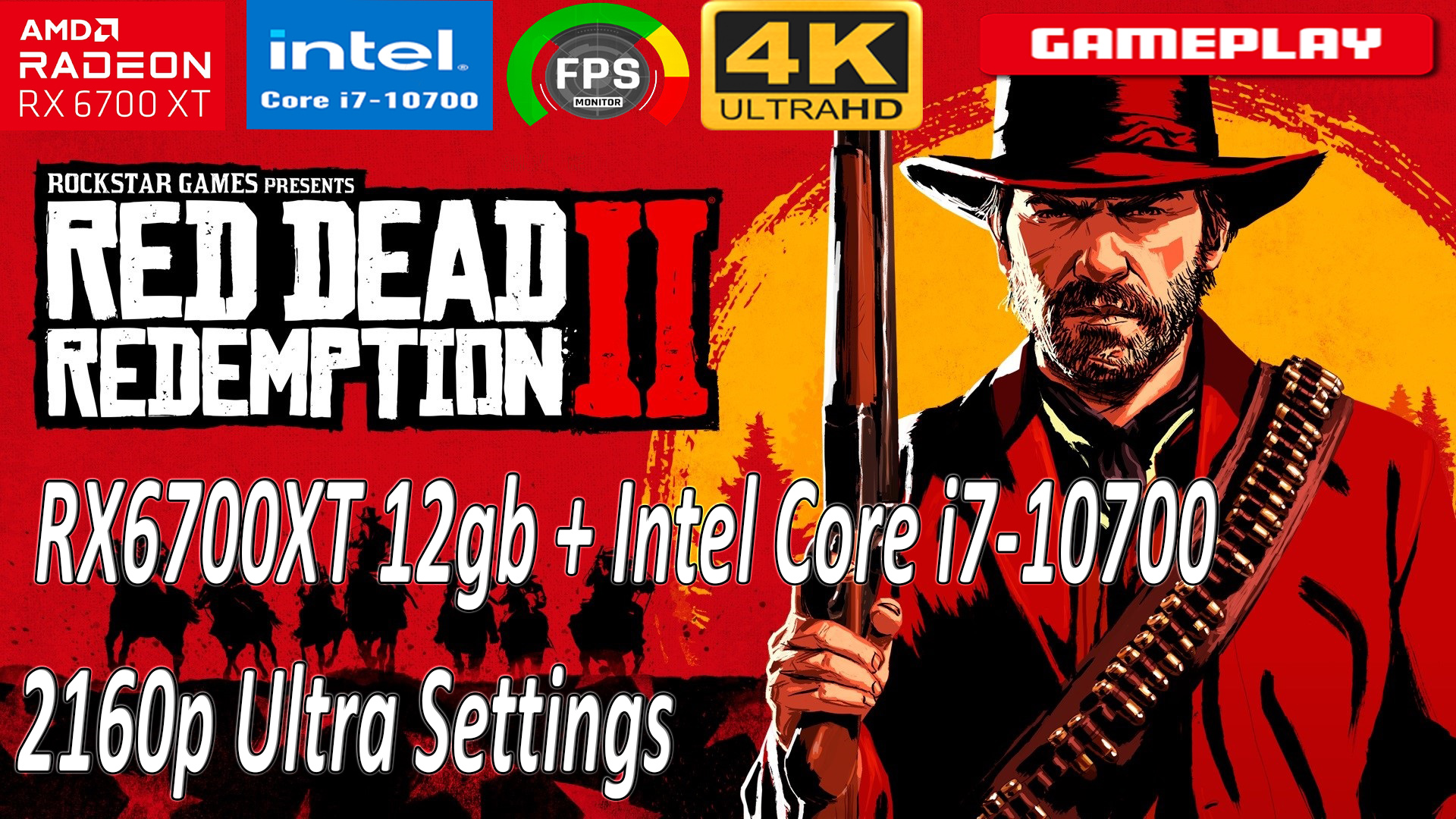 Red Dead Redemption 2 / RX6700XT /4К / + Intel Core I7-10700 / Gameplay Fps_monitor / Ultra Settings