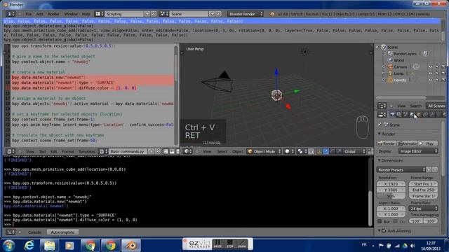 Blender Python scripting tutorial - 4 mins to start playing with python in Blender смотреть онлайн