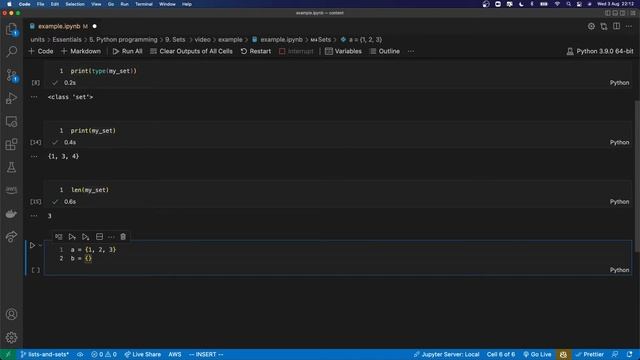 Python Sets смотреть онлайн