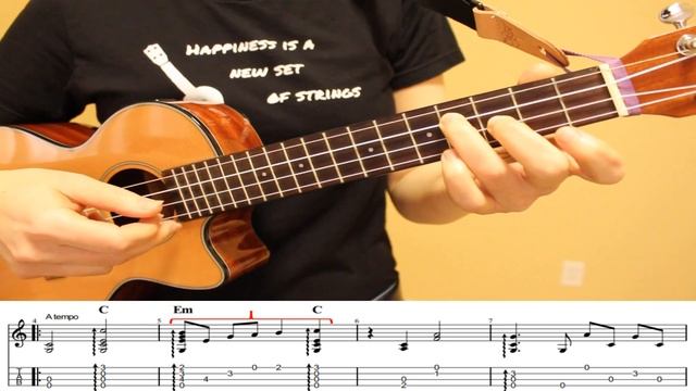 Somewhere Over The Rainbow - Ukulele Chord Melody / Fingerstyle Tutorial - TABS On Screen смотреть онлайн