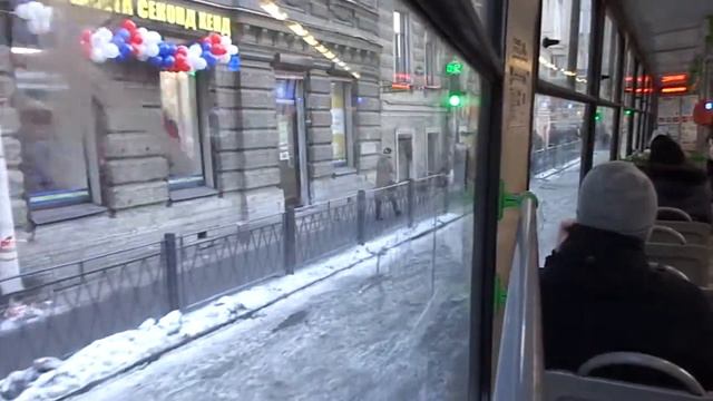 Трамвай Санкт-Петербурга 8-232: ЛМ-99АВ б.3304 по №16 (02.03.18)